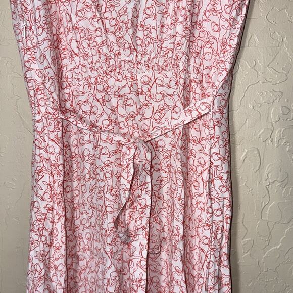 Faithfull The Brand Aurelie Midi Dress Calla red and white size 4 - Picture 9 of 10